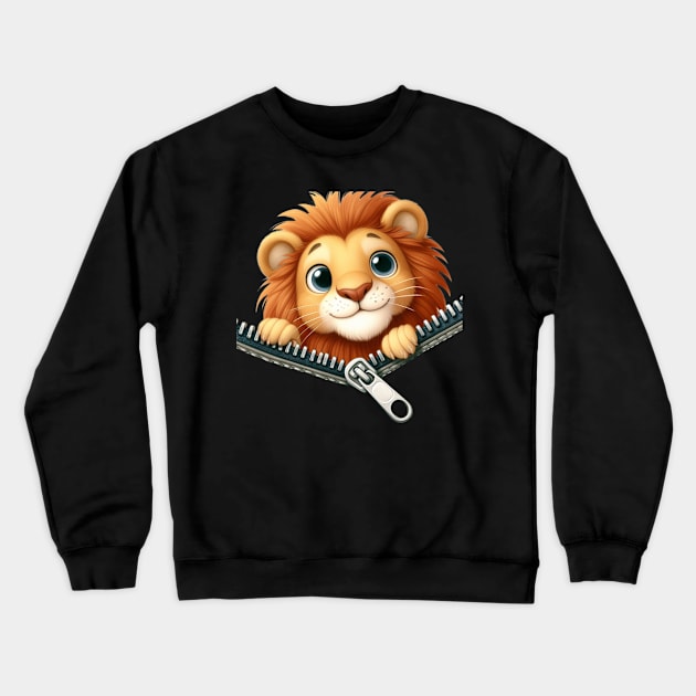 Cute Lion Crewneck Sweatshirt by katalinaziz